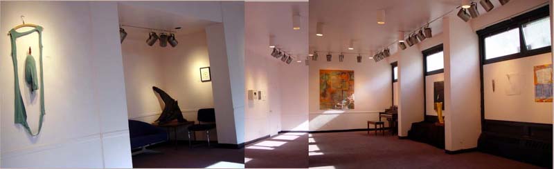 Installation view: Fred van Eldijk, Mara Held, Teresa Cebrian (lt-ctr-rt)